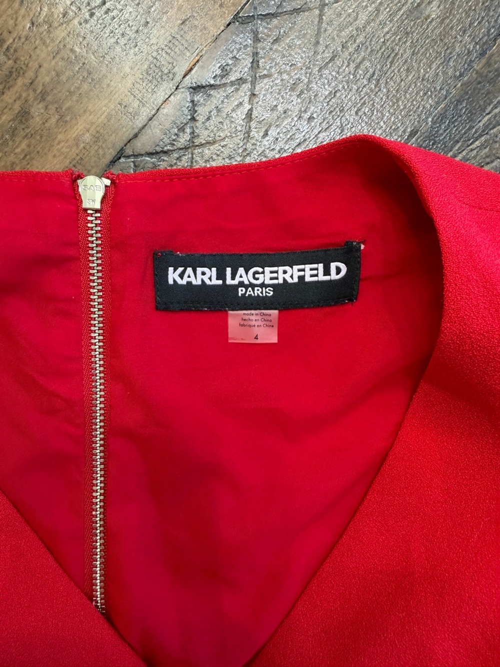 Karl Lagerfeld Red Cold-Shoulder Wide-Leg Jumpsuit - Picture 7 of 7